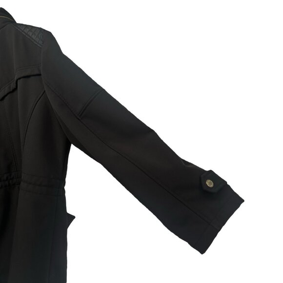 Michael Michael Kors Jacket Size XL Black Full Hidden Zipper Button Quilted Coat - Picture 7 of 14